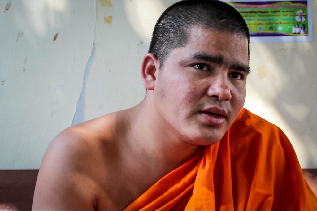 Bala is a 3rd year student at Mahamakut Buddhist University, and a 6th year monk. (Photo by Victoria Nechodomu/Nechodomu Media)